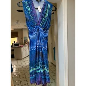 Bebe new with tags dress large blue green purple